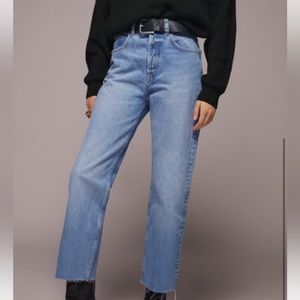 Zara High Rise Straight Leg Jeans